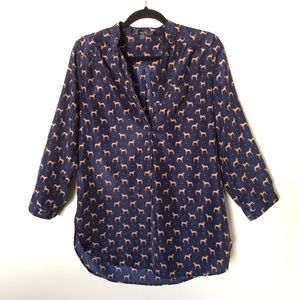 Dog Print Silky Blouse Fun 2 Fun Brand